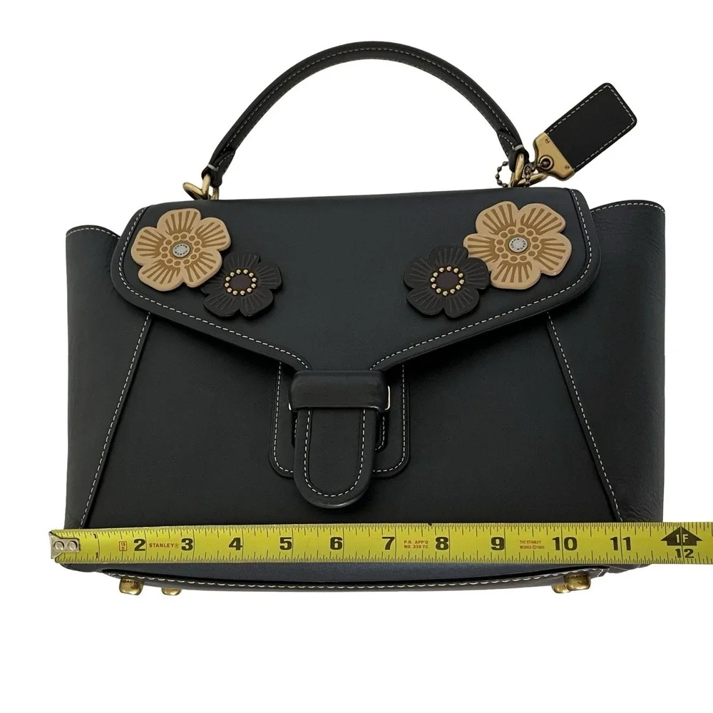 COACH 1941 Courier‎ Tea Rose Glovetanned Leather Satchel Carryall 88348 Navy Bag